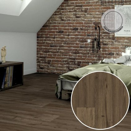 PVC podlaha ICONIK 280T Fumed oak medium brown
