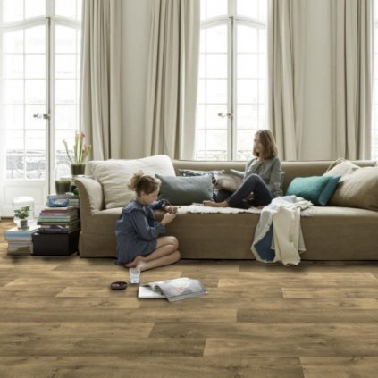 zatezove lino pvc moderni krytina pouziti byt obývák ložnice zatez 32 41 vzor prkna barva hnědá PENTAX Lisburn taupe interier