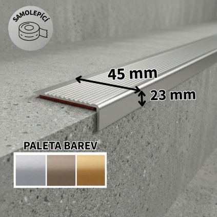 Schodový profil 45x23mm SAMOLEPÍCÍ