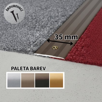 A 08 PŘECHODOVÉ LIŠTY ŠROUBOVACÍ, šíře 35 mm