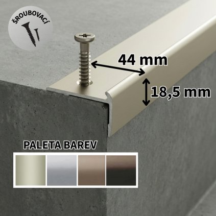 AC 26 SCHODOVÉ LIŠTY ŠROUBOVACÍ, 44x18,5 mm