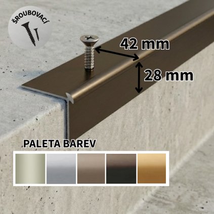 AC 29 SCHODOVÉ LIŠTY ŠROUBOVACÍ, 42x28mm