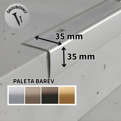 A 41 SCHODOVÉ LIŠTY ŠROUBOVACÍ, 35×35 mm