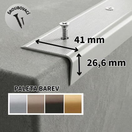 A 42 SCHODOVÉ LIŠTY ŠROUBOVACÍ, 41x26,6 mm