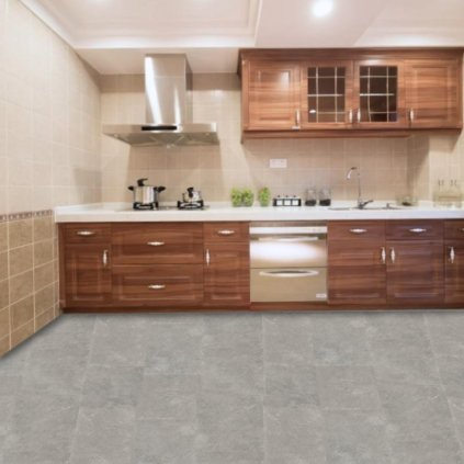 zatezove pvc lino kvalitni snadna udrzba filcovy podklad vzor dlazba povrchova uprava PUR barva seda VIVATEX 33 89 interier