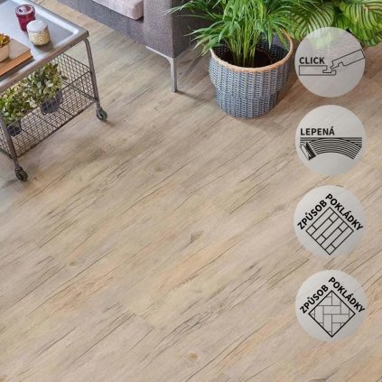 Vinylová podlaha DP 9503 Borovice bílá rustikal (Varianta Ecoline HB (Rybí kost) lepený)