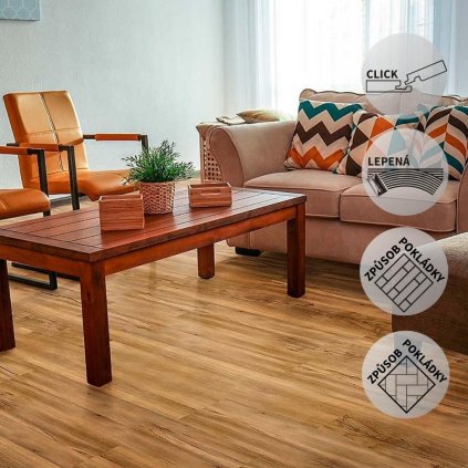 Vinylová podlaha DP 9523 Dub podzimní (Varianta Ecoline HB (Rybí kost) lepený)