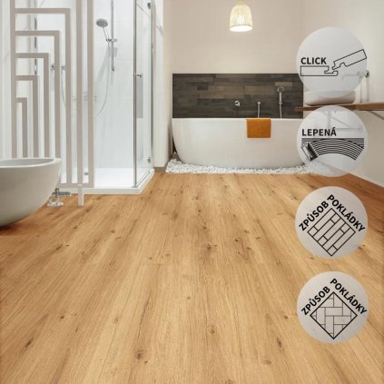 Vinylová podlaha DP 9590 Dub královský hnědý EIR (Varianta Ecoline HB (Rybí kost) lepený)