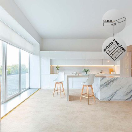 Vinylová podlaha DP 5702 Beton světlý, do firem,, světlá barva