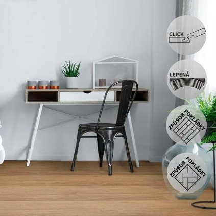 Vinylová podlaha DP 9555 Dub bush (Varianta Ecoline HB (Rybí kost) lepený)