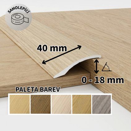Přechodová lišta SAMOLEPÍCÍ 247 s nivelací 18mm