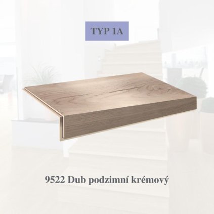 Vinylové schody ECOLINE 9522 Dub podzimní krémový (Varianta Lamela Střed, 1235 x 305 mm)