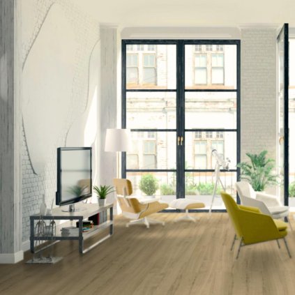 zatezove lino pvc moderni krytina pouziti byt obývák ložnice zatez 32 41 vzor prkna barva béžová PENTAX Tampere beige interier