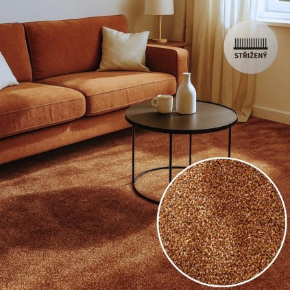 Metrážový koberec VERMONT 94 skořicová