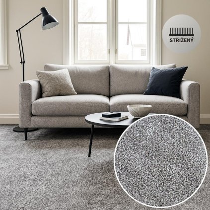 Metrážový koberec VERMONT 274 bledošedá
