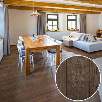 Dřevěná třívrstvá podlaha ESCO KOLONIAL 022N Gotik (Rozměr 14/3x190mm, Třída kvality SUPERB (střední suky))