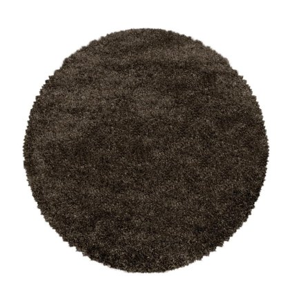 FLUFFY 3500 BROWN KRUH, do obýváku, do ložnice, vysoký vlas, pod konferenční stolek