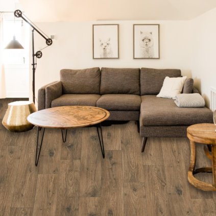 bytove pvc linoleum imitace dřeva vzor prkna barva hneda MAXIMA PLUS Ohrid Oak S45 interier