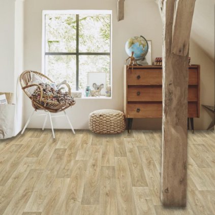 bytové lino pvc moderni krytina pouziti loznice trida zateze 21 imitace dřeva vzor prkna barva bezova FLOORTEX Limoux 536 interier