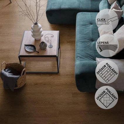 Vinylová podlaha DP 9785 Dub Vigo kouřový (Varianta Objectline HB (Rybí kost) lepený)