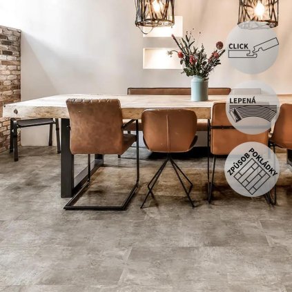 Vinylová podlaha DP 1053 Beton hlazený šedý, do obýváku, do kuchyně,