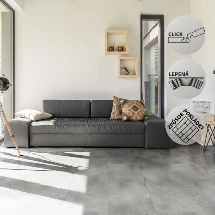 Vinylová podlaha DP 1055 Kámen světle šedý vhodné i do koupelny nebo spíže