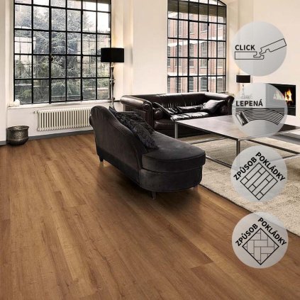Vinylová podlaha DP 2021 Dub kouřový XXL (Varianta Longline HB (Rybí kost) lepený)