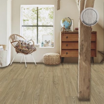 zatezove pvc linoleum podklad filc pouziti loznice pokoj vzor prkna barva seda hneda G TEX Palisse Medium 2447 interier