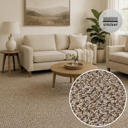 Luxury tweed 35 Luxusní vzhled s anglickým tweedovým vzorem Vysoká hmotnost vlasu (1 300 g/m²) pro komfort a odolnost