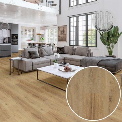 VINYL LVT 1217 OAK BRISBANE 2,5 0,55 MM 33 42 interiér s vinylovou podlahou