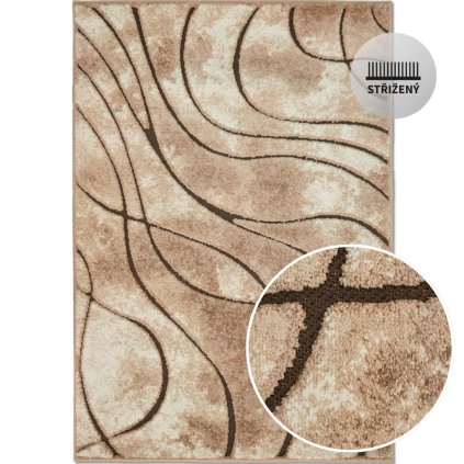 SULLY 32007 110, 3D efekt, smyčka se střiženým vlasem, odolný, praktický, do obýváku, pod stůl