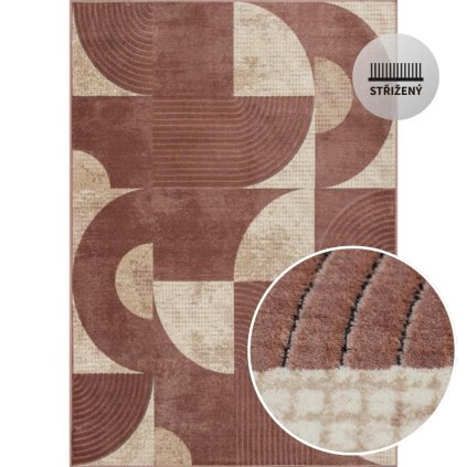 girona 2755 142 broskynovy, moderní, vhodný na podlahové topení, protiskluzová rubová strana