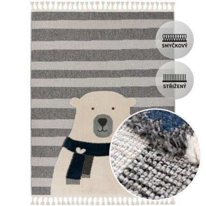 FANO 398 BEAR, dětský, 3D efekt, plastický, měkký, designový