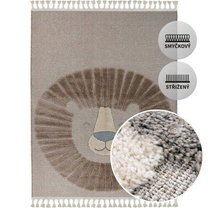 FANO 399 LION, dětský, 3D efekt, plastický, měkký, designový