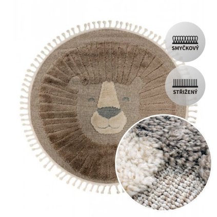 FANO 399 LION KRUH, dětský, 3D efekt, plastický, měkký, designový