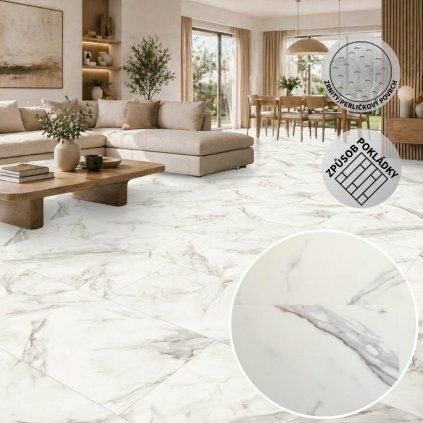 Creation 1743 White Marble detail