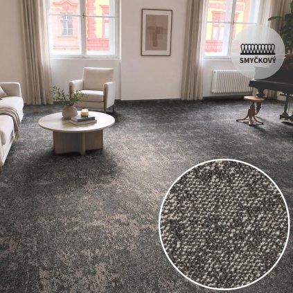 Kobercové čtverce SYDNEY 636 interiér obývacího pokoje
