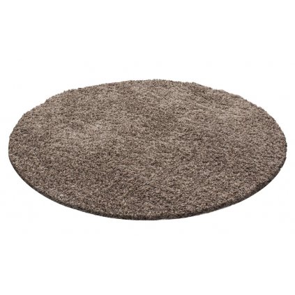 Kusový koberec LIFE SHAGGY 1500 Mocca kruh (Rozměr 80x80 cm)