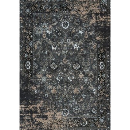 Greta 807 exotický kusový koberec, ekologická, černý do obýváku
