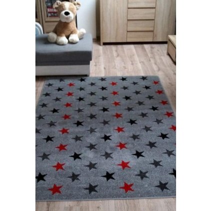 Kusový koberec Fushe 02327A L.Grey/Red