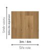 linoleum s filcem pvc trida zateze 32 41 vzor dřevo prkna pouziti ložnice obývák barva hneda Iconik 280T Powell Oak Gold rozměr