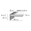 Schodový ukončovací profil DP32 30x15 5 mm ROZMĚR