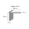 Schodový ukončovací profil DP40 40x30 3 mm rozměry