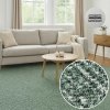 Zelený metrážový smyčkový koberec, Arco 27 obývák, gauč, stolek