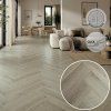 Herringbone Rigid Delicate Oak Warm Grey intriér s vinylovou podlahou