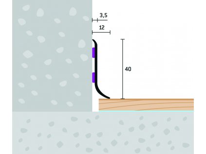 Soklový profil samolepiaci 40x12