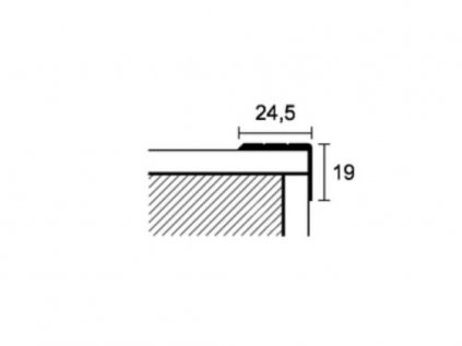 628 schodova hrana samolepicaca 24 5x30 mm hlinik lakovany sedy antracit ral 7016 dlzka 270 cm