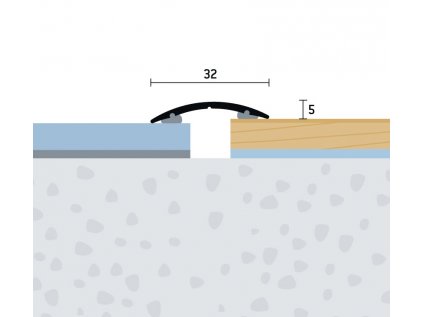 Hliníkový prechod 32x5 samolepiaci