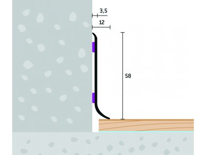 Soklový profil samolepiaci 58x12