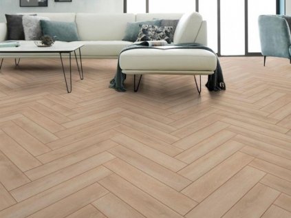 Harmony Oak Beige, 8 mm, AC4/32, dizajnová laminátová podlaha rybia kosť, Villeroy & Boch Heritage